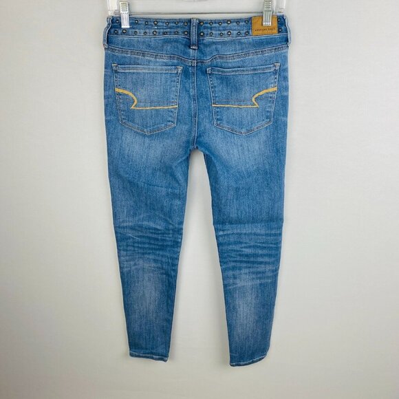 American Eagle Jegging Jeans Women's Size 6 Short Next Level Stretch Studded - Picture 7 of 13